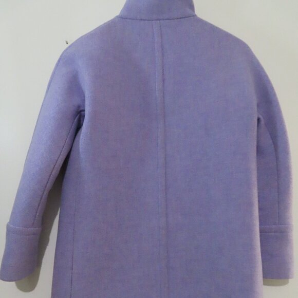 J.Crew Cocoon Two-Way Zip French Purple Coat Petite 2P - Picture 8 of 10
